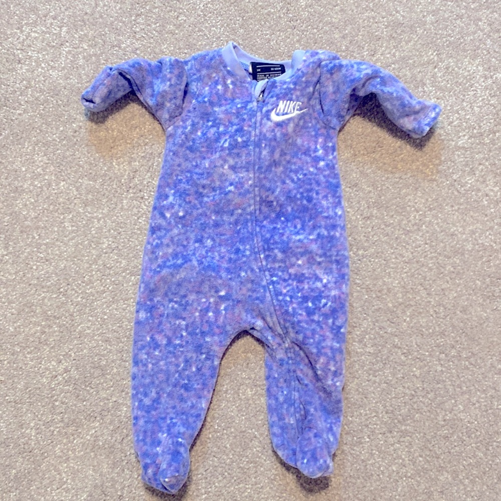 Nike Zip Up one Piece Footie - EUC